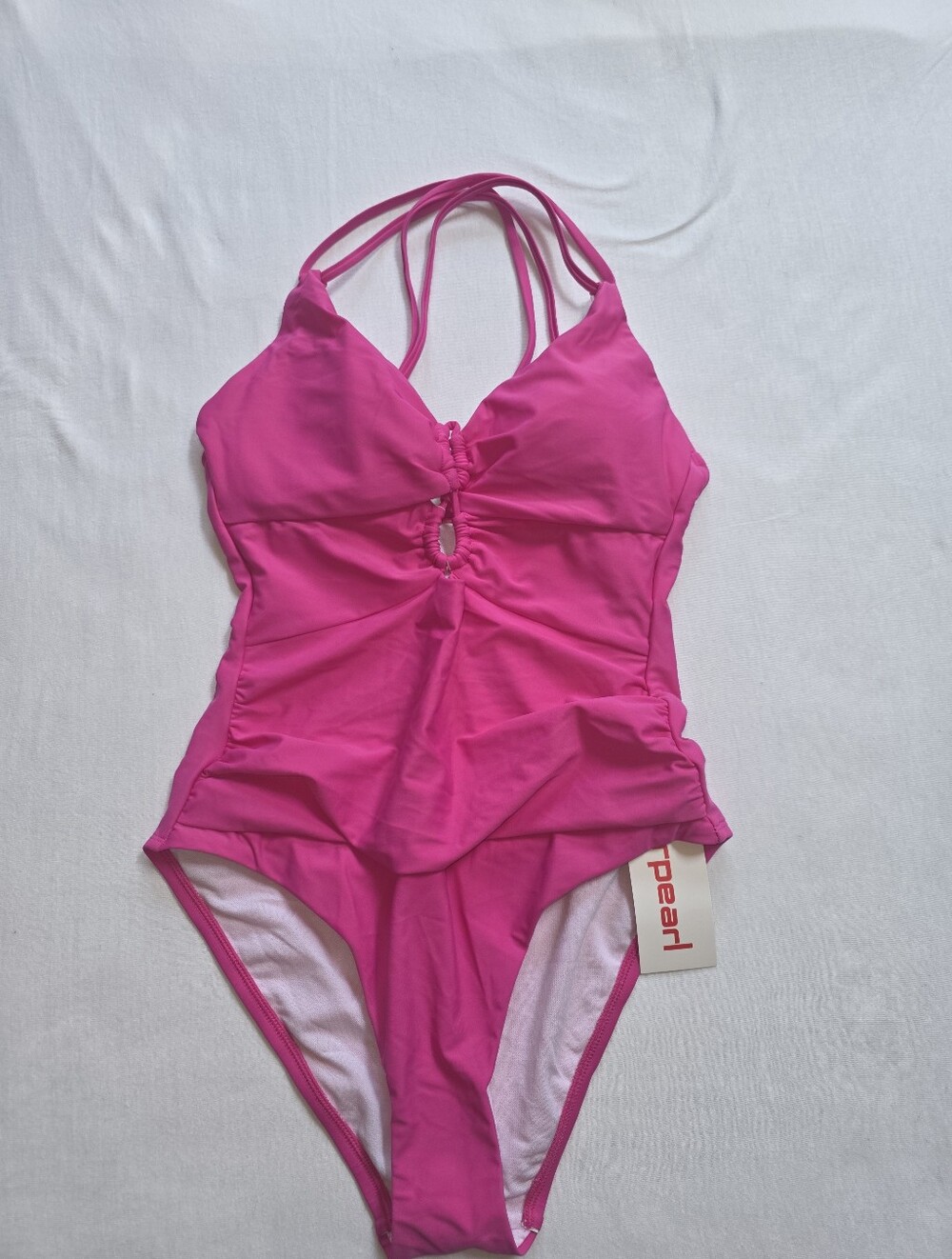 Firpearl One Piece Swimsuit Pink Cutout Adjustable Straps NWT Size US 8